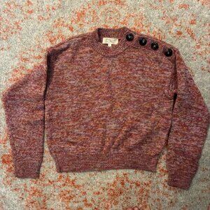 Sezane Multicolor Sweater with Button Detail